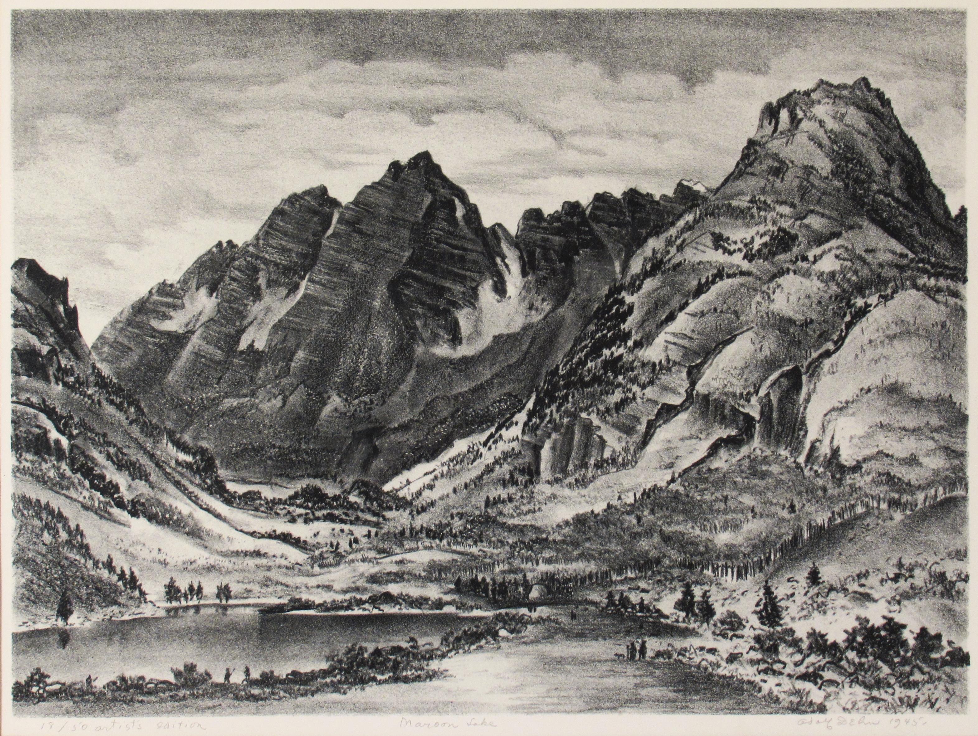 Maroon Lake, Colorado - Print by Adolf Arthur Dehn