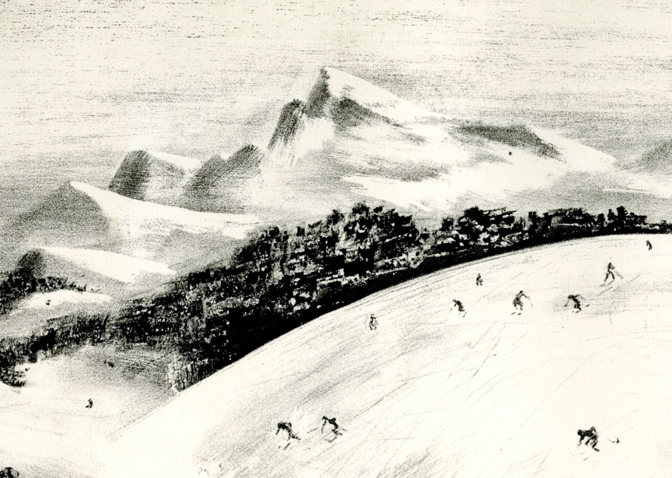 Skiers - Print by Adolf Arthur Dehn