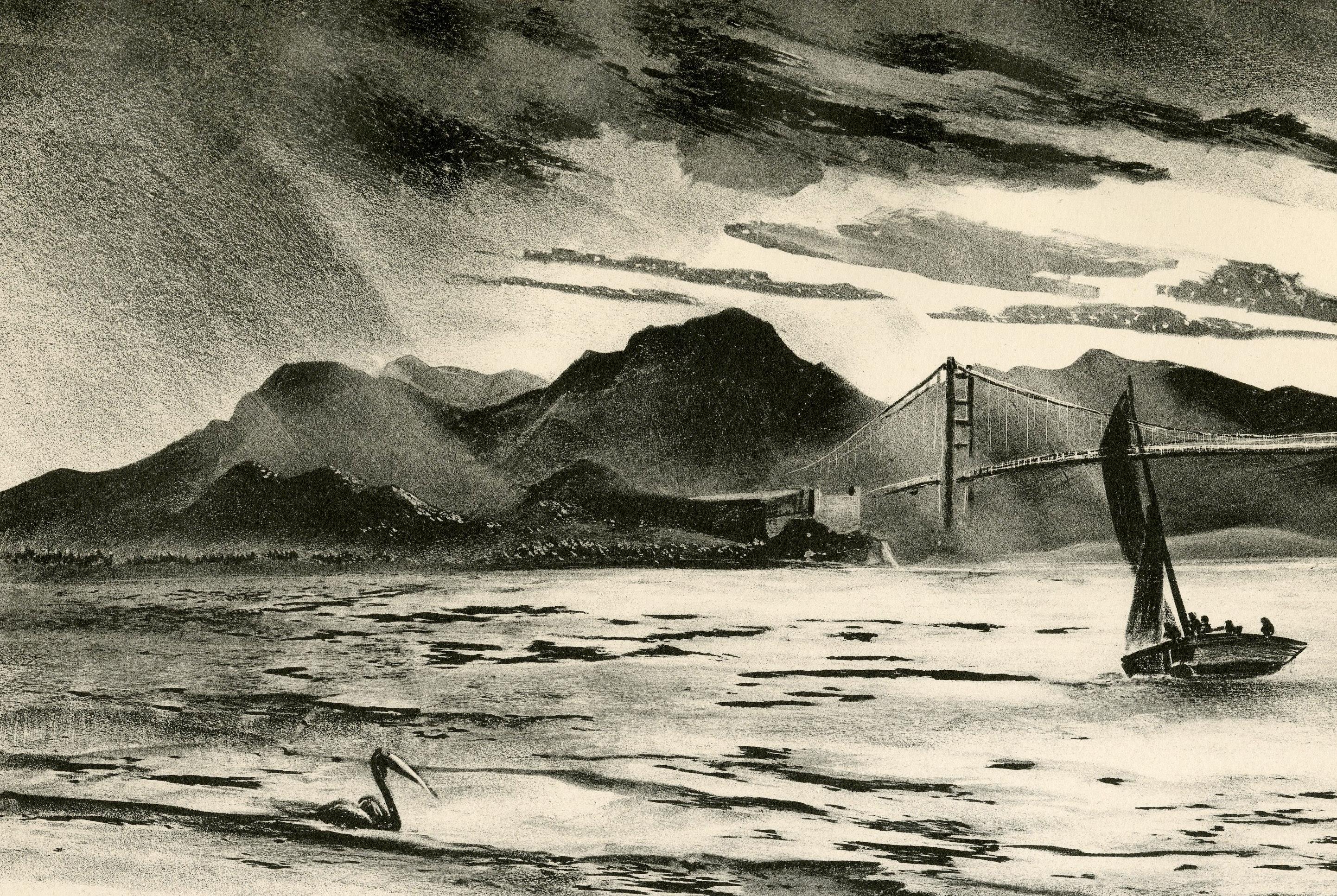 The Golden Gate - American Realist Print by Adolf Arthur Dehn