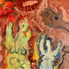 Large  Figurative Abstract Expressionist Textured Painting Adolf Benca