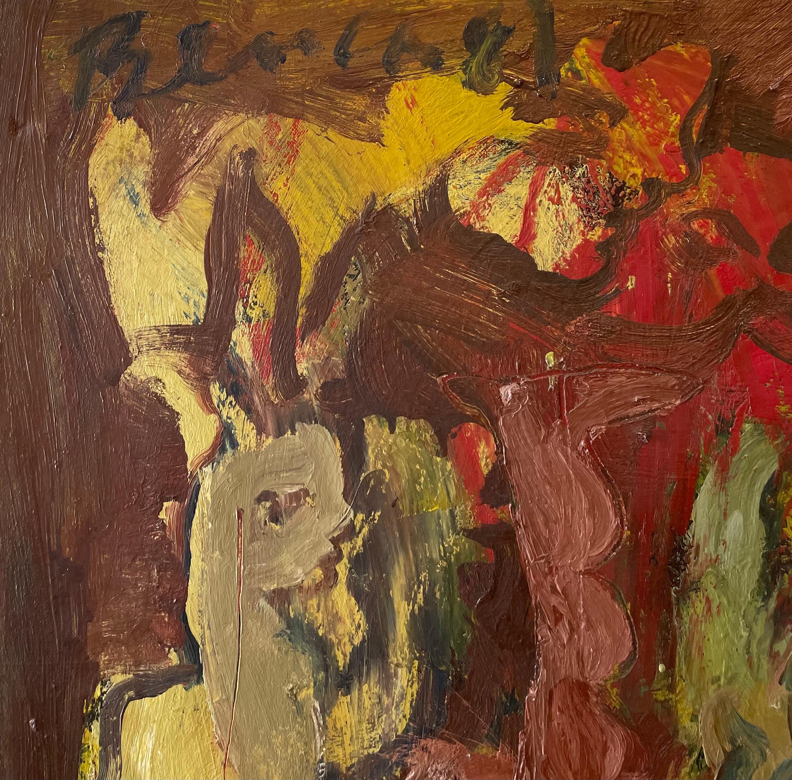 Large  Peinture figurative abstraite expressionniste texturée Adolf Benca en vente 2