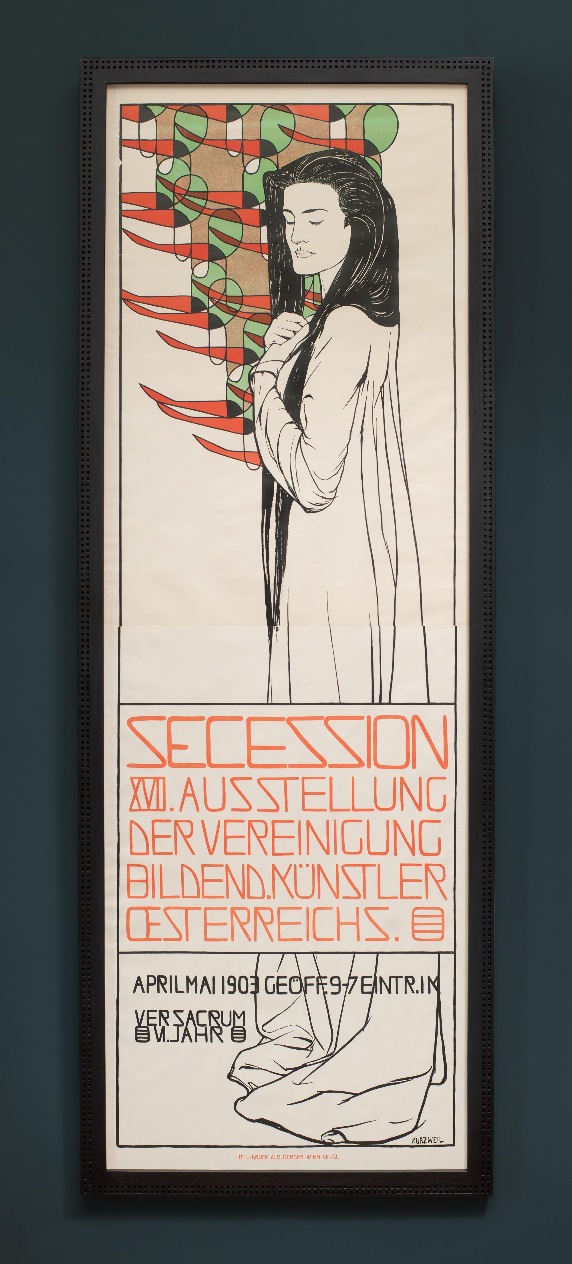 Poster for the 17th Exhibition of the Vienna Secession by Max Kurzweil - Black Print by Adolf Boehm