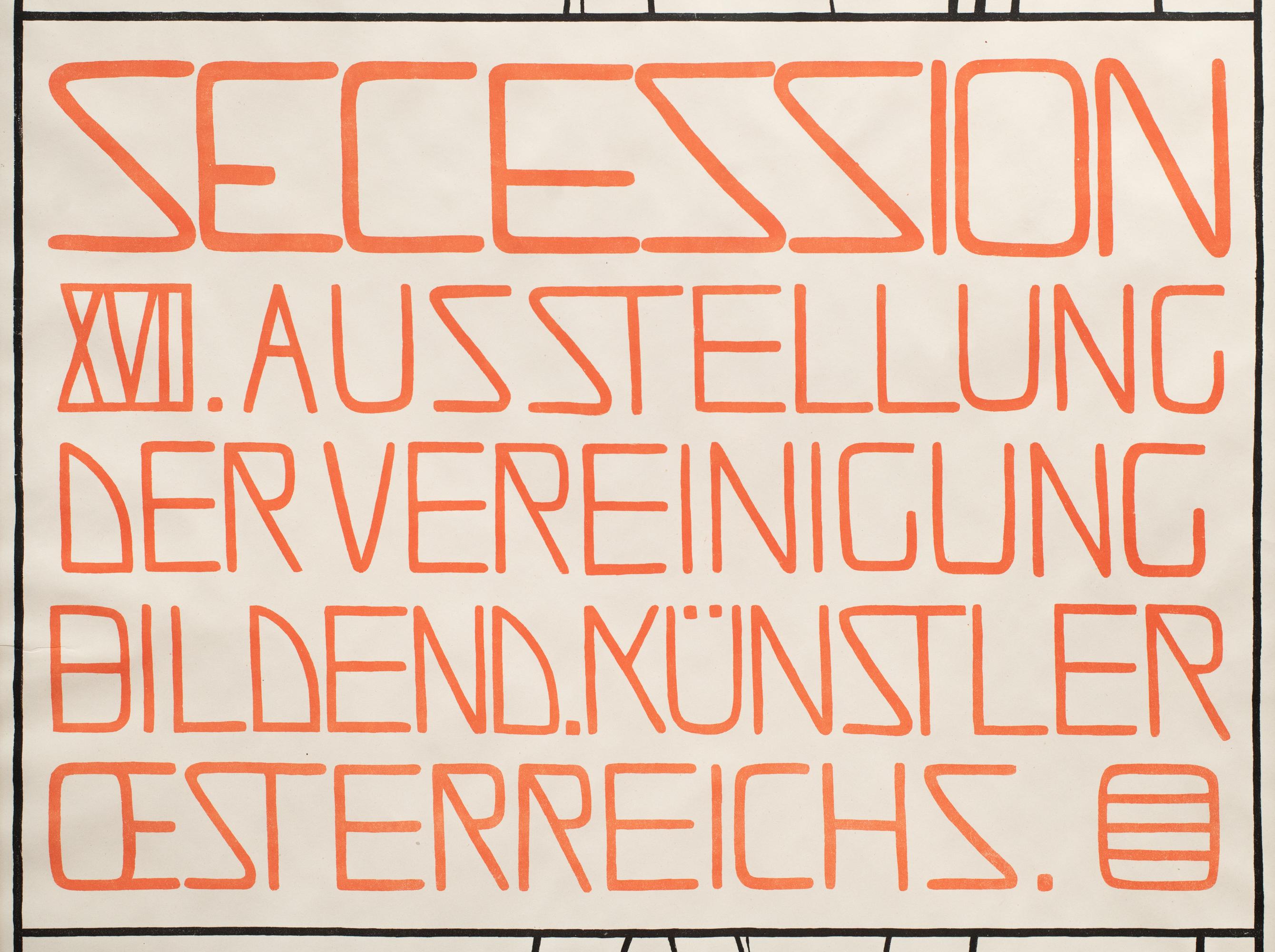 Poster for the 17th Exhibition of the Vienna Secession by Max Kurzweil For Sale 1