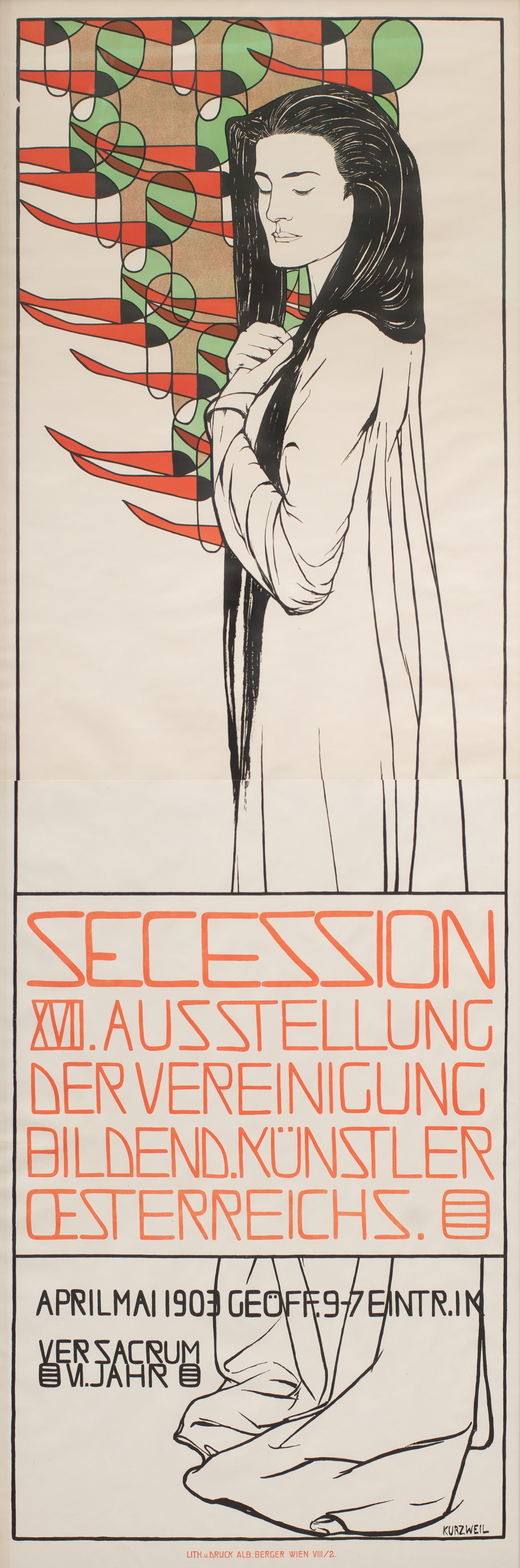 Adolf Boehm Print - Poster for the 17th Exhibition of the Vienna Secession by Max Kurzweil