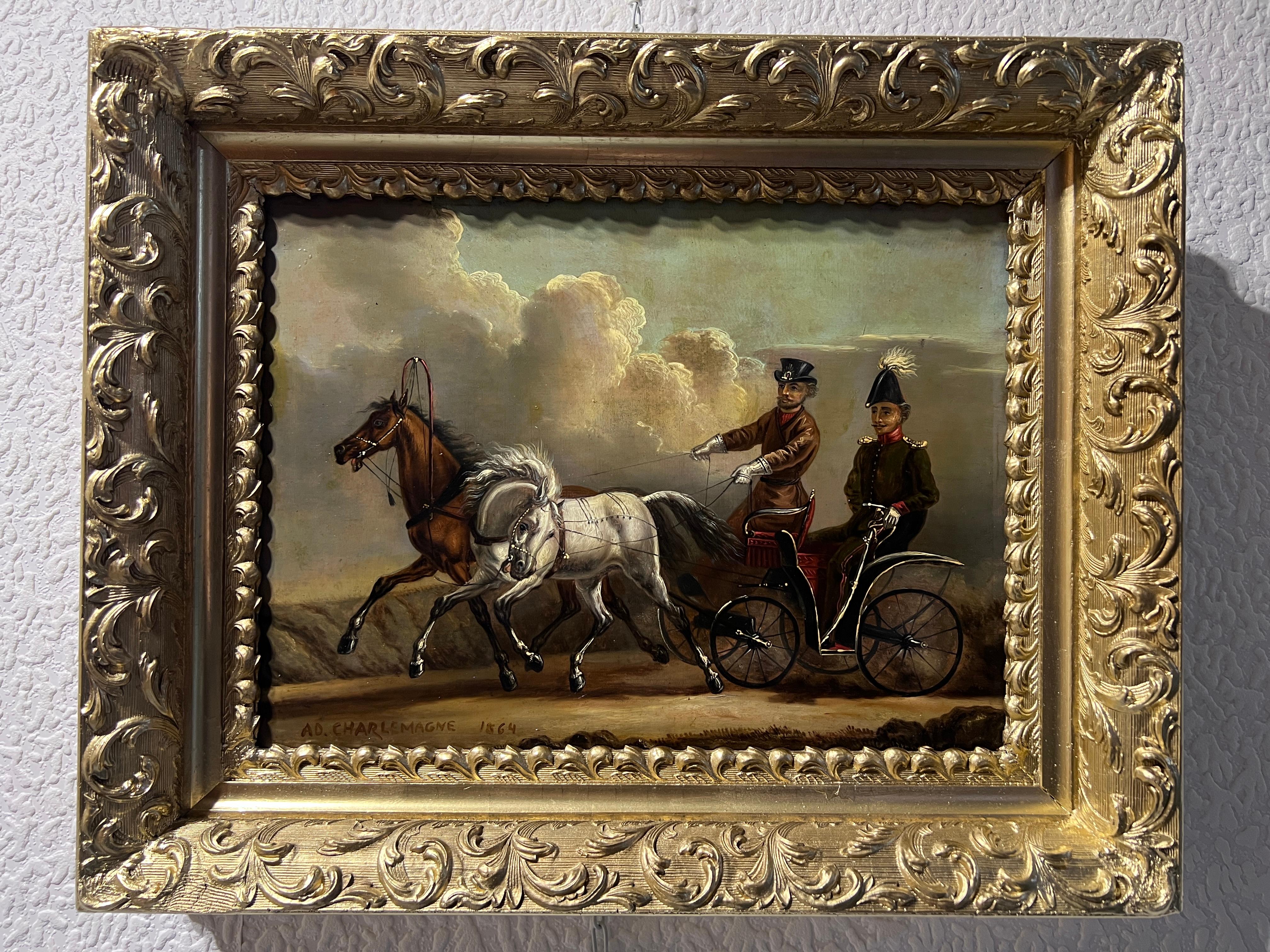 ADOLF CHARLEMAGNE 1826-1901 Académie impériale, peinture à l'huile originale ancienne de 1864 en vente 12