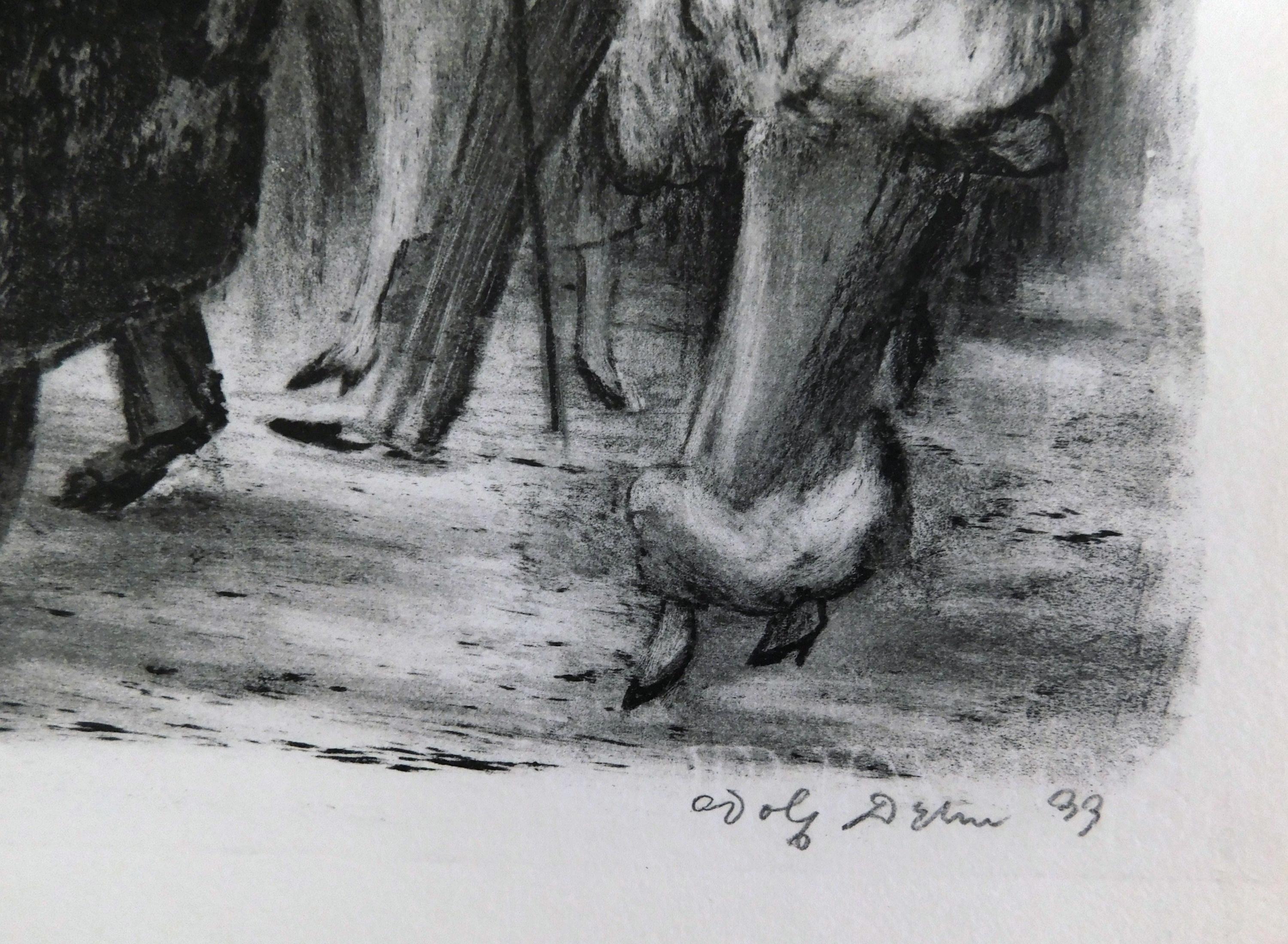 20ième siècle Lithographie originale d'Adolf Dehn, 1933, Parade de Pâques, signée au crayon en vente