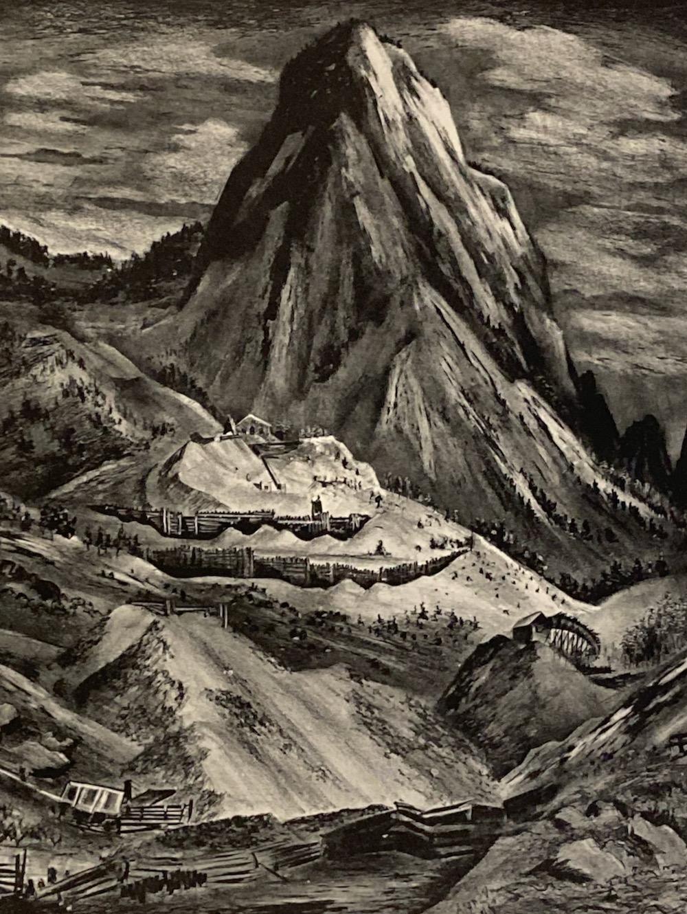 Adolf Dehn, Commodore Peak, 1940-42, litografía de mediados de siglo de una montaña de Colorado en venta 1