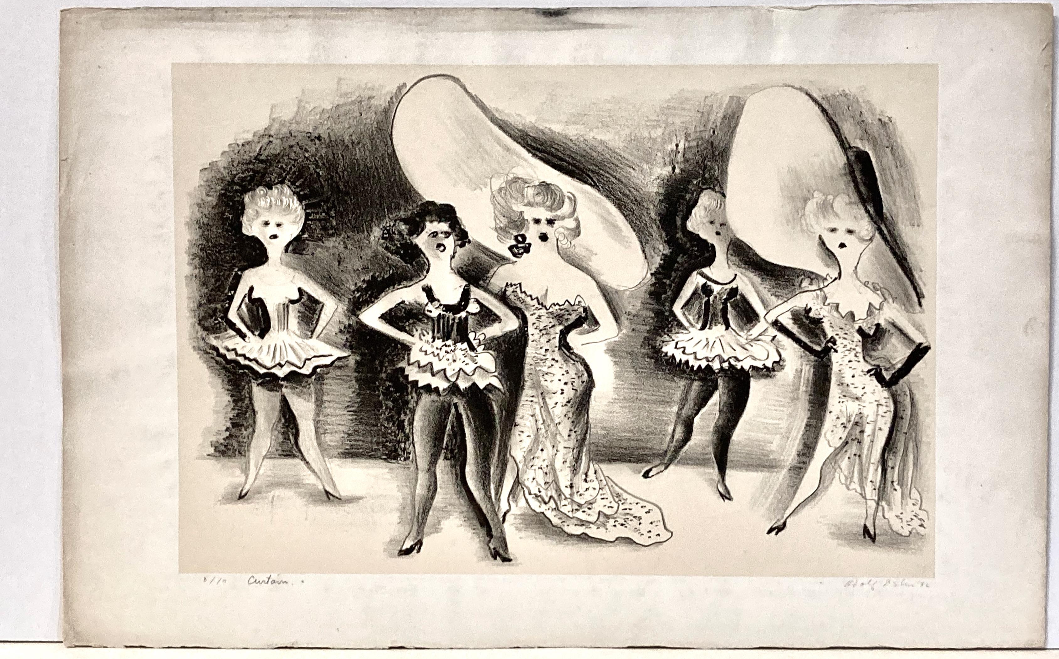Adolf Dehn, Cortina (alias Flora Dora Girls), 1932, litografía burlesca en venta 1