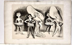 Adolf Dehn, Curtain (aka Flora Dora Girls), 1932, burlesque lithograph