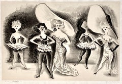 Adolf Dehn, Sipario (aka Flora Dora Girls), 1932, litografia burlesca