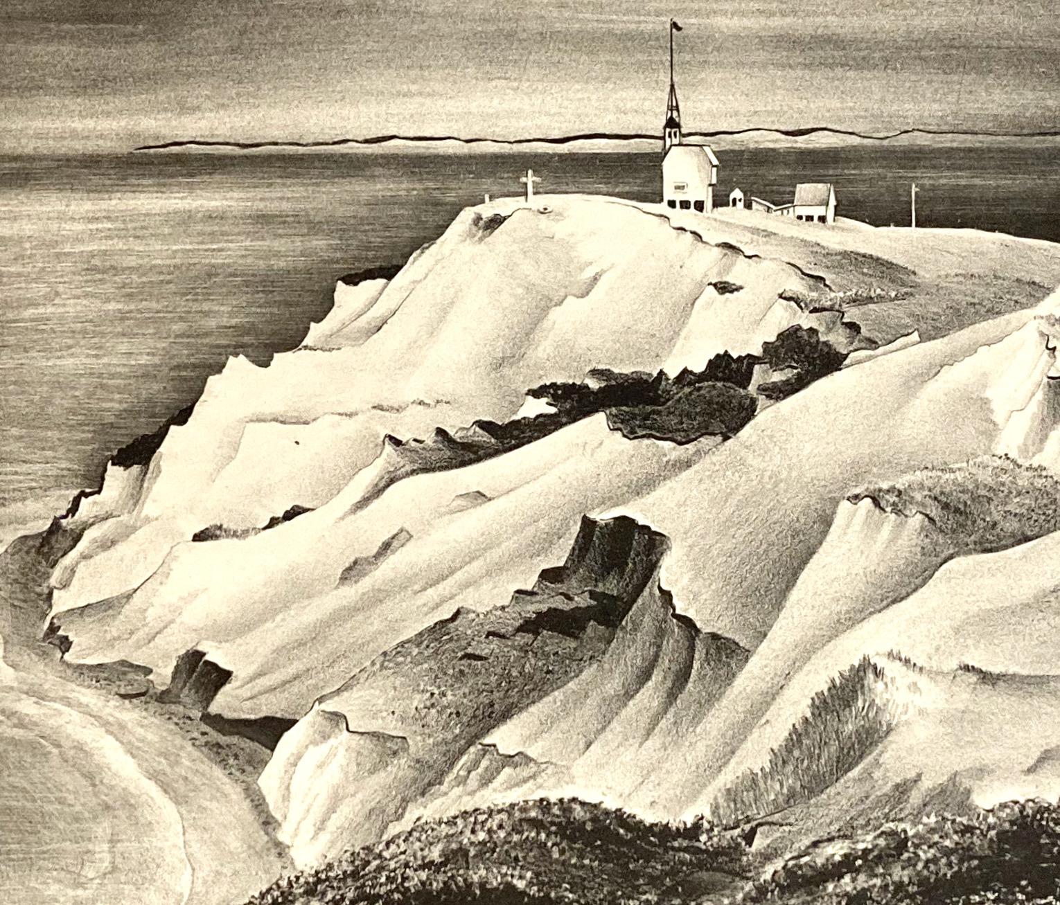 Adolf Dehn, Gay Head Cliffs, 1935, mid-century lithograph, Martha's Vineyard, MA For Sale 3