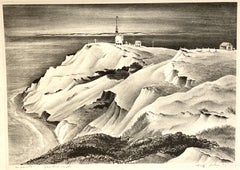 Adolf Dehn, Gay Head Cliffs, 1935, mid-century lithograph, Martha's Vineyard, MA