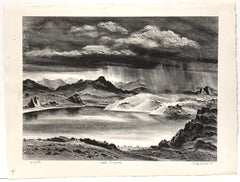 Adolf Dehn, Lago Tarryall, litografia di metà secolo del 1941 raffigurante un lago di montagna del Colorado