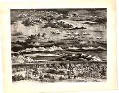 Adolf Dehn, Moon Over South Park, 1949, mid-century lithograph of Colorado
