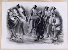 Adolf Dehn Original Lithograph, 1933, Easter Parade, Pencil Signed