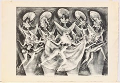 Adolf Dehn, The Big-Hearted Girls (The Last Veil), 1932, burlesque lithograph
