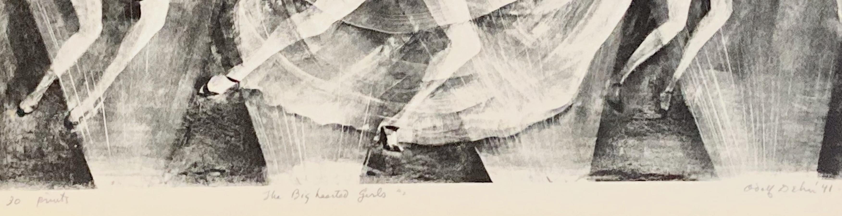 Adolf Dehn, Les filles aux grandes oreilles (Le dernier voile), 1932, lithographie burlesque en vente 4