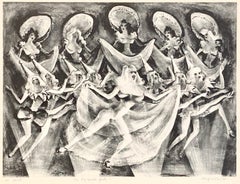 Adolf Dehn, Las chicas de gran corazón (El último velo), 1932, litografía burlesca