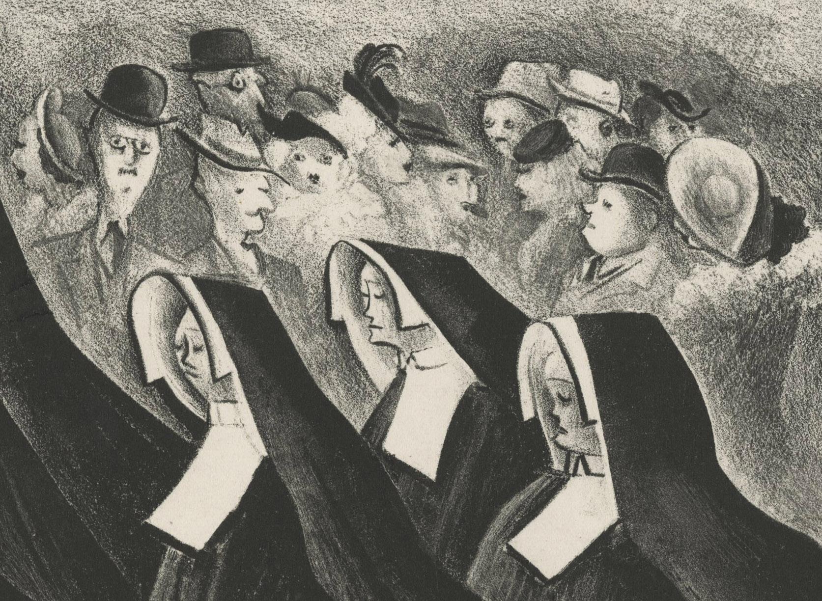 Broadway Parade - American Realist Print by Adolf Dehn