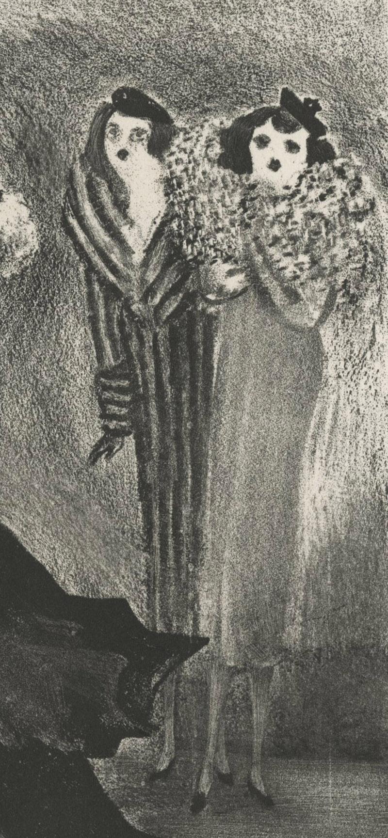 Broadway Parade - Gray Figurative Print by Adolf Dehn