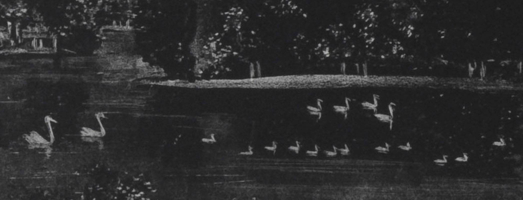 Nuit de Central Park
Lithographie, 1946
Signé et daté en bas à droite (voir photo)
Titré, en bas au centre
Numéro en bas à gauche (voir photo)
Édition : 40, plus épreuves d'essai (23/40)
Cette image représente le lac de Central Park Lake, en