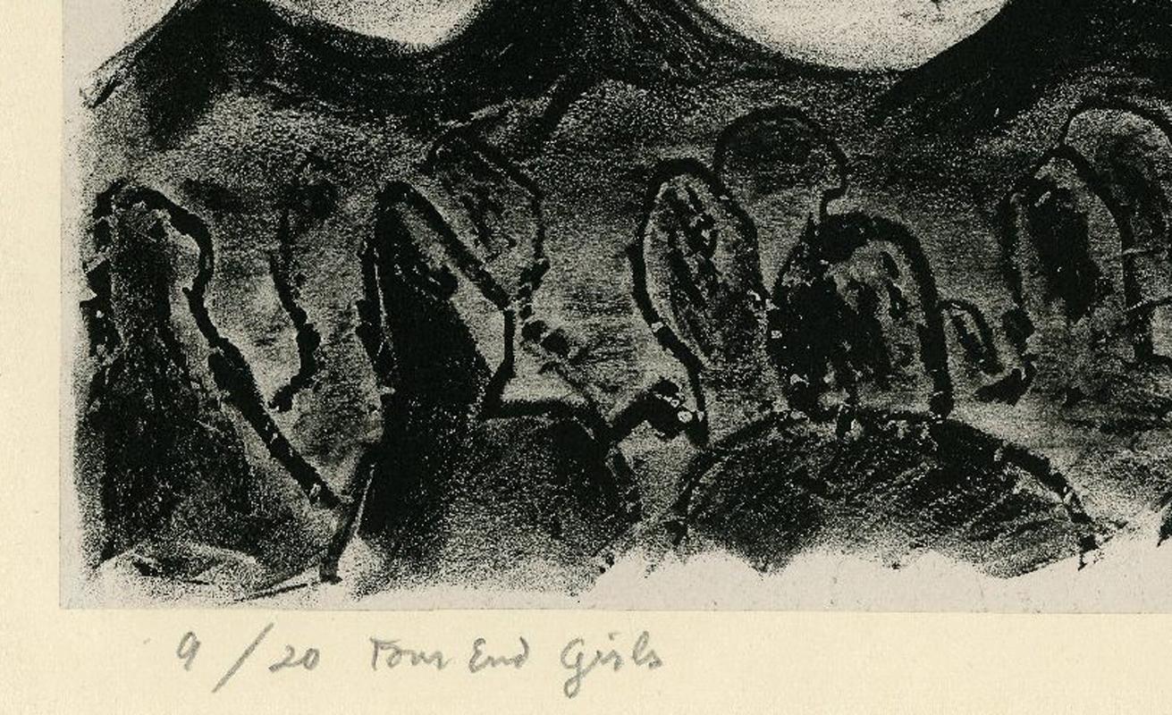 Four End Girls - Black Figurative Print by Adolf Dehn