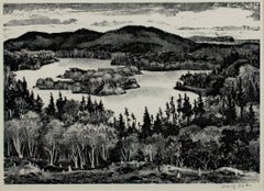 ""Peaceful Cove - New England" - Lithographie originale signée par Adolf Dehn