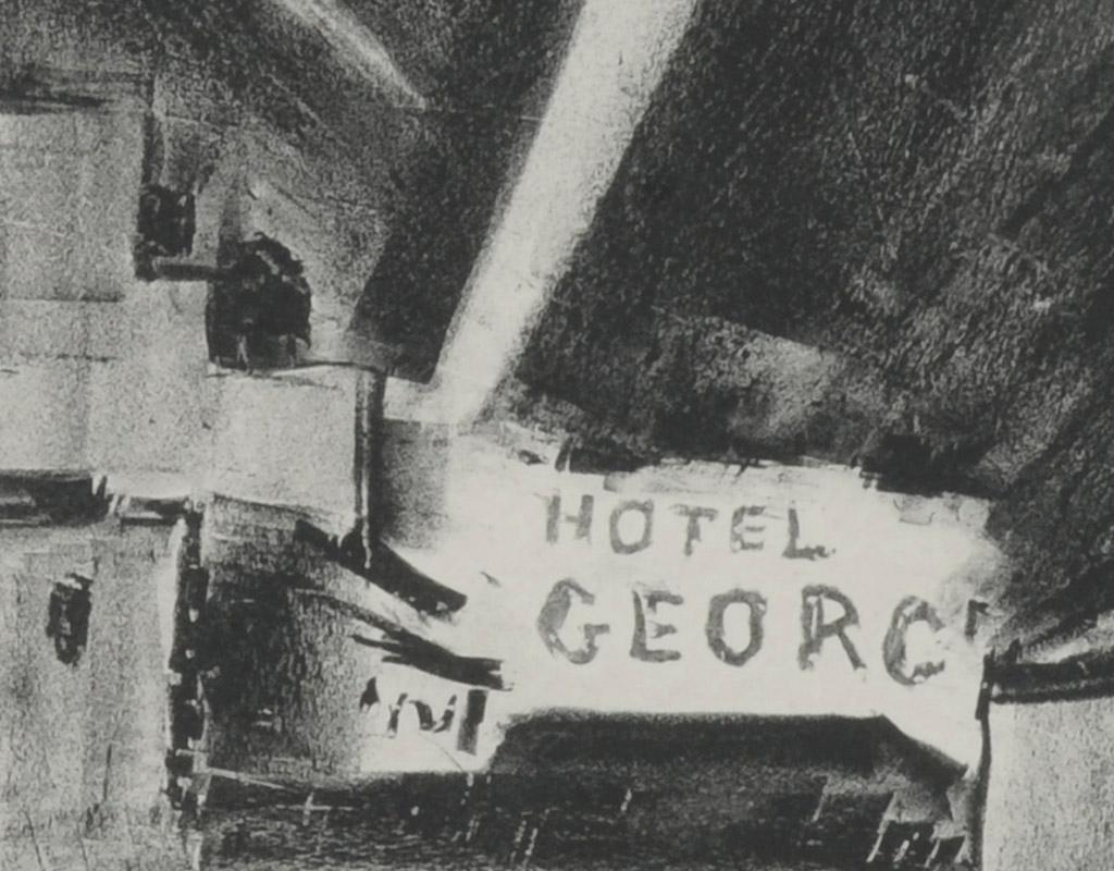 St. George Hotel Searchlight - American Modern Print by Adolf Dehn
