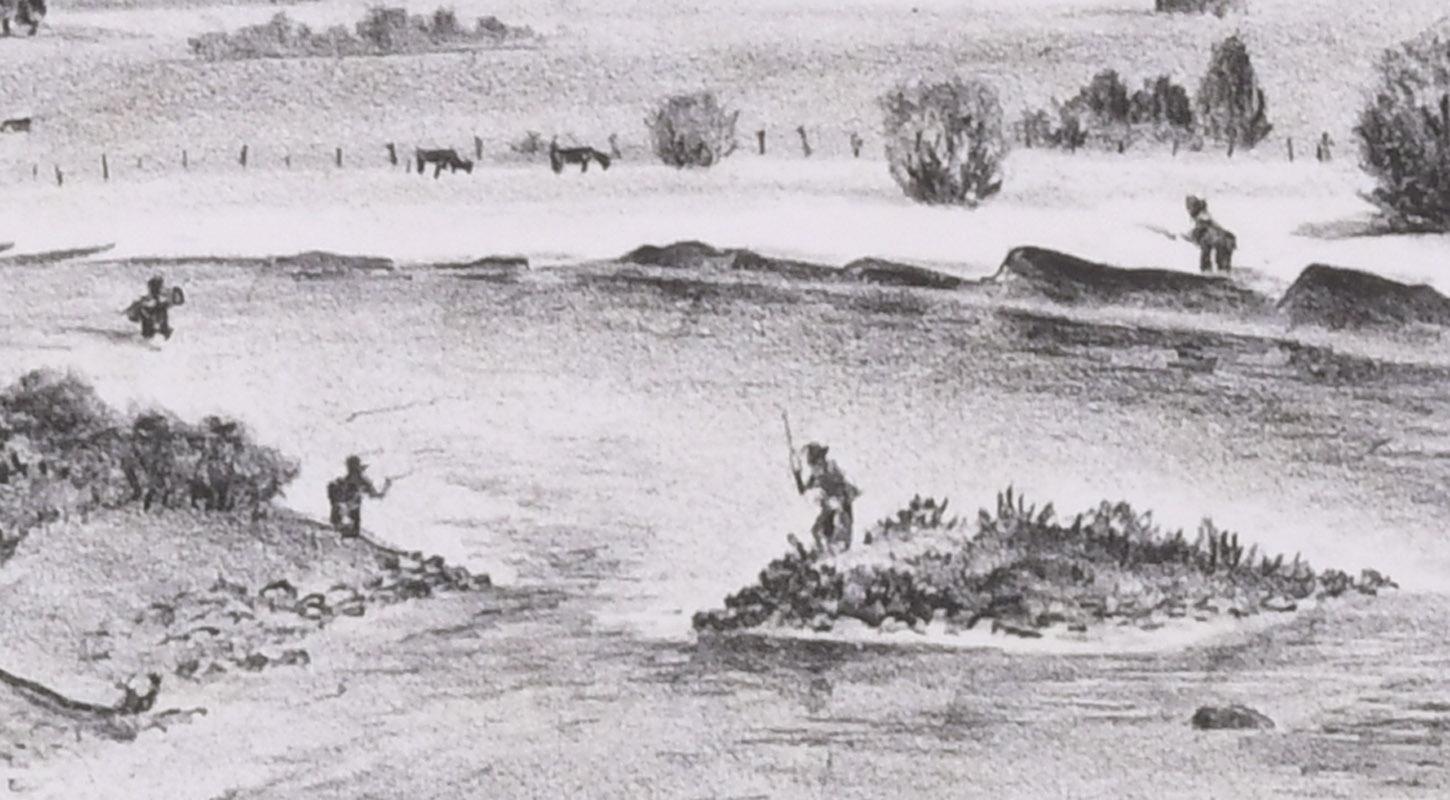 Trout Fishing on the Gunnison (Colorado) - Print by Adolf Dehn