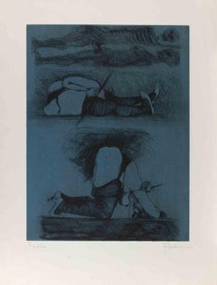 Death and the Maiden - Etching by Adolf Frohner - 1969