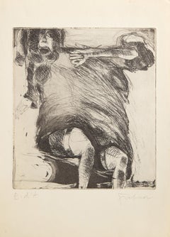 Woman, Modern Etching by Adolf Frohner