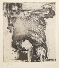 Woman, Modern Etching by Adolf Frohner