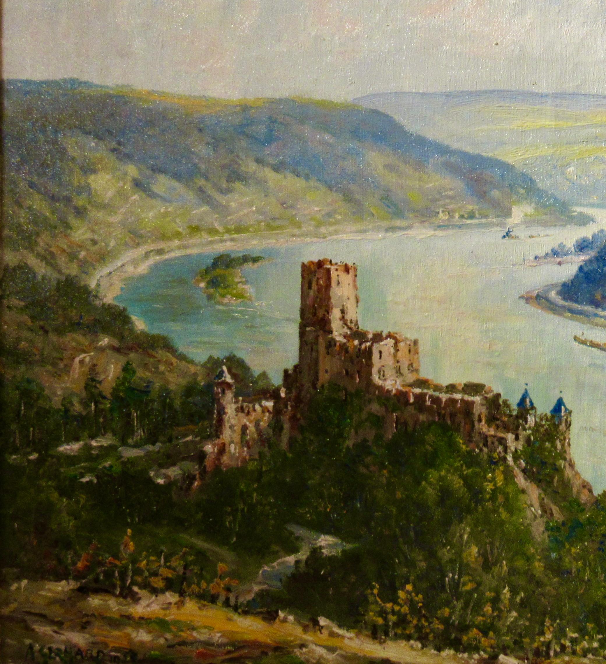 Der Fluss Rhein (Rhein) (Impressionismus), Painting, von Adolf Gerhard