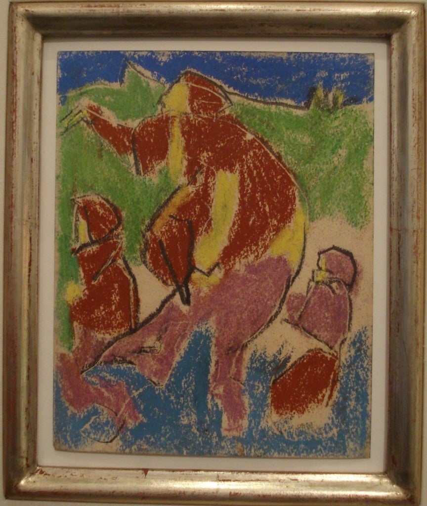 Adolf Hölzel Pastello Mutter mit Kinder ( Madre con figli ), 1930 in vendita 1