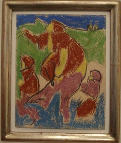 Adolf Hölzel Pastel Mutter mit Kinder ( Mother with Children ), 1930