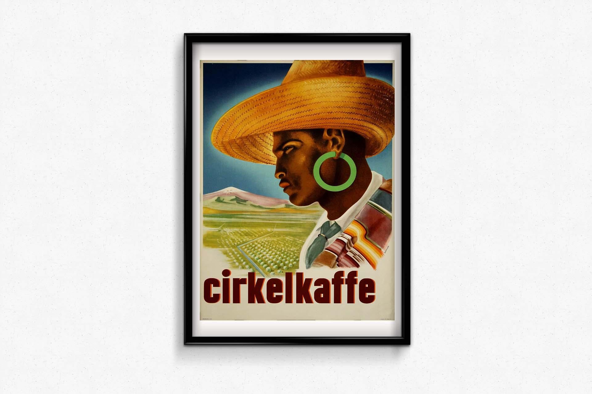 Originalplakat für Cirkelkaffe, entworfen von Adolf Harry Bernmark 1955 im Angebot 1