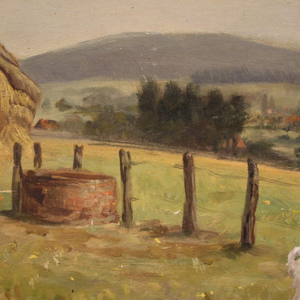 20th Century Oil on Board Dutch Signed Landscape Painting, 1935 For Sale 9