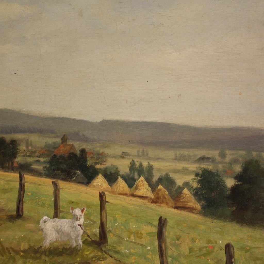 20th Century Oil on Board Dutch Signed Landscape Painting, 1935 For Sale 10