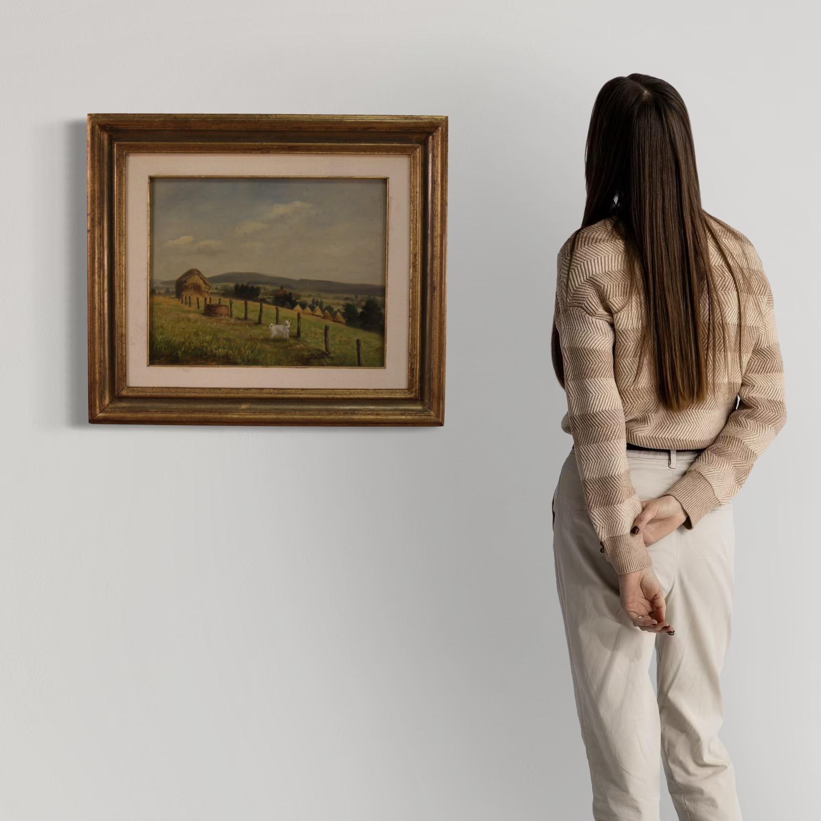 20th Century Oil on Board Dutch Signed Landscape Painting, 1935 For Sale 2