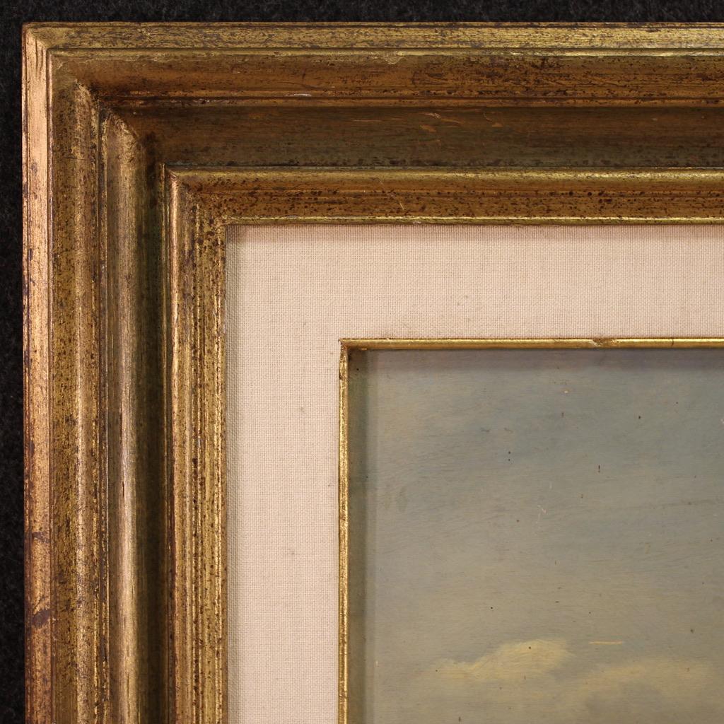 20th Century Oil on Board Dutch Signed Landscape Painting, 1935 For Sale 5