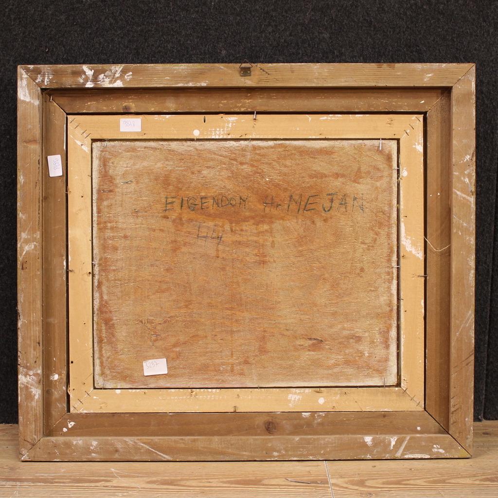 20th Century Oil on Board Dutch Signed Landscape Painting, 1935 For Sale 7
