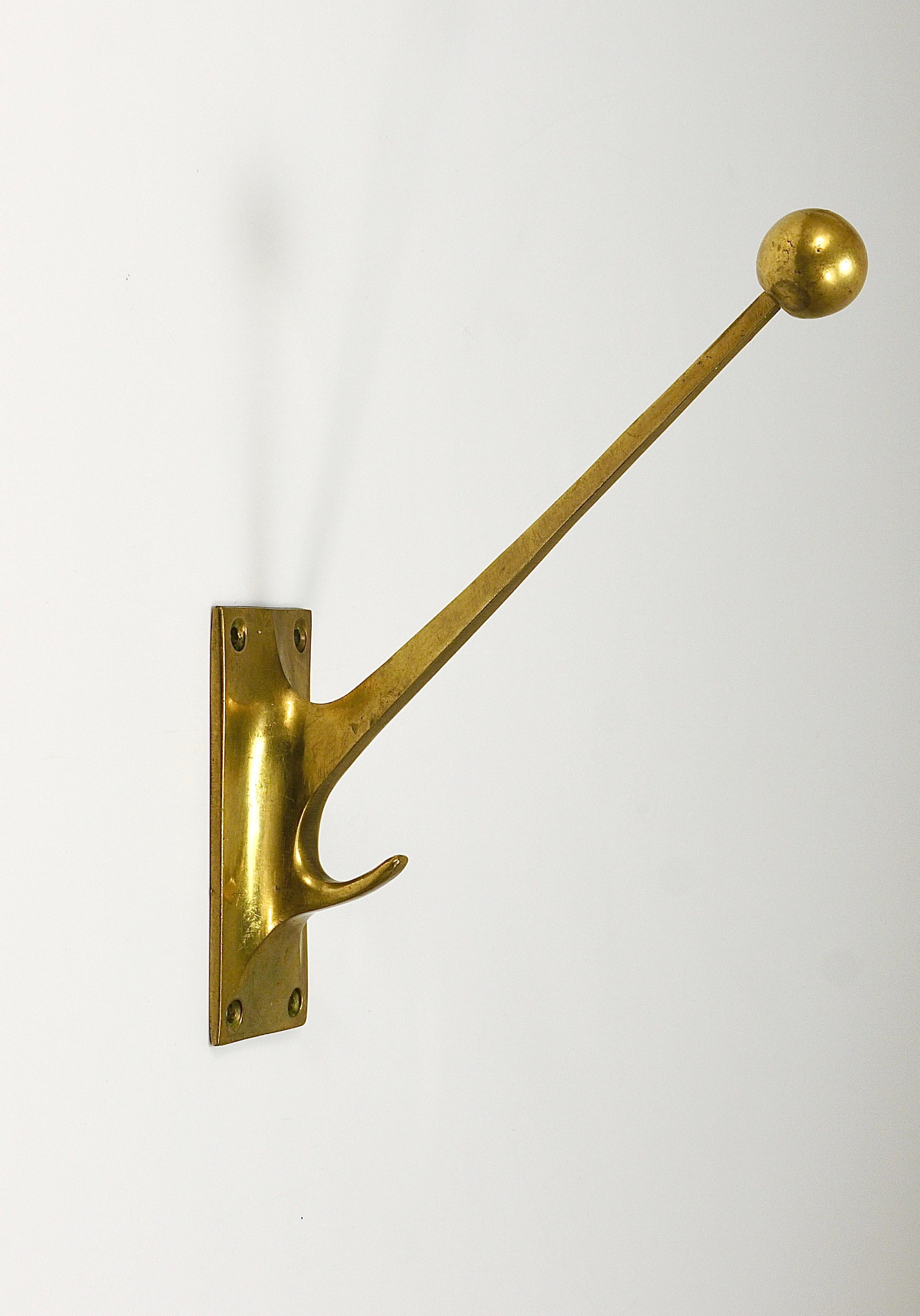 Early 20th Century Adolf Loos Art Nouveau Brass Wall Hook for Knize & Comp. Vienna,  Austria, 1909 For Sale