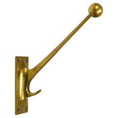 Vintage Adolf Loos Art Nouveau Brass Wall Hook for Knize & Comp. Vienna,  Austria, 1909