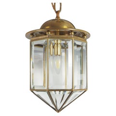 Adolf Loos Brass and Beveled Glass Octagonal Lantern, 1890