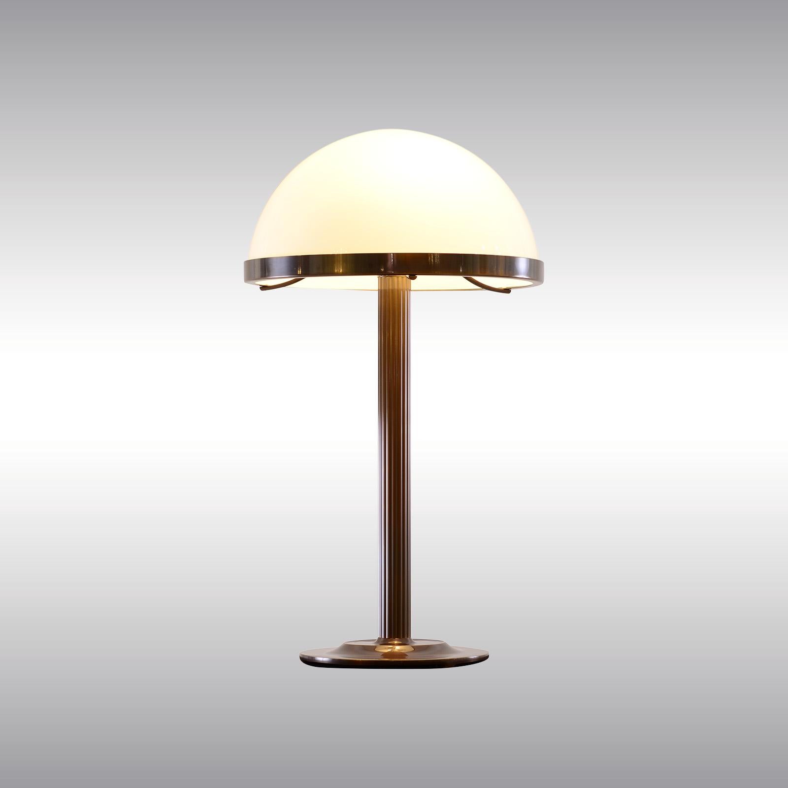 Table light with opaline glass shade, designed for Villa Steiner

Most components according to the UL regulations, with an additional charge we will UL-list and label our fixtures. 

Now manufactured at the WOKA workshop in Vienna.