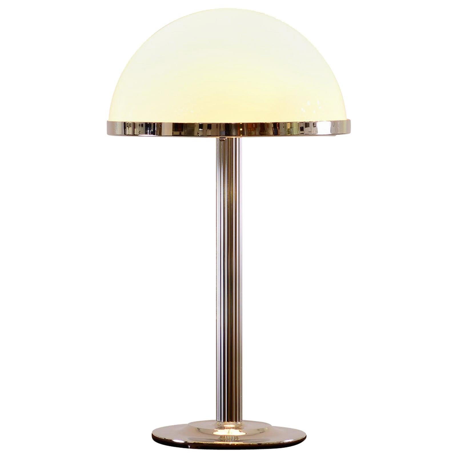 Adolf Loos Brass Opaline Glass, Table Lamp Jugendstil, Re-Edition For Sale