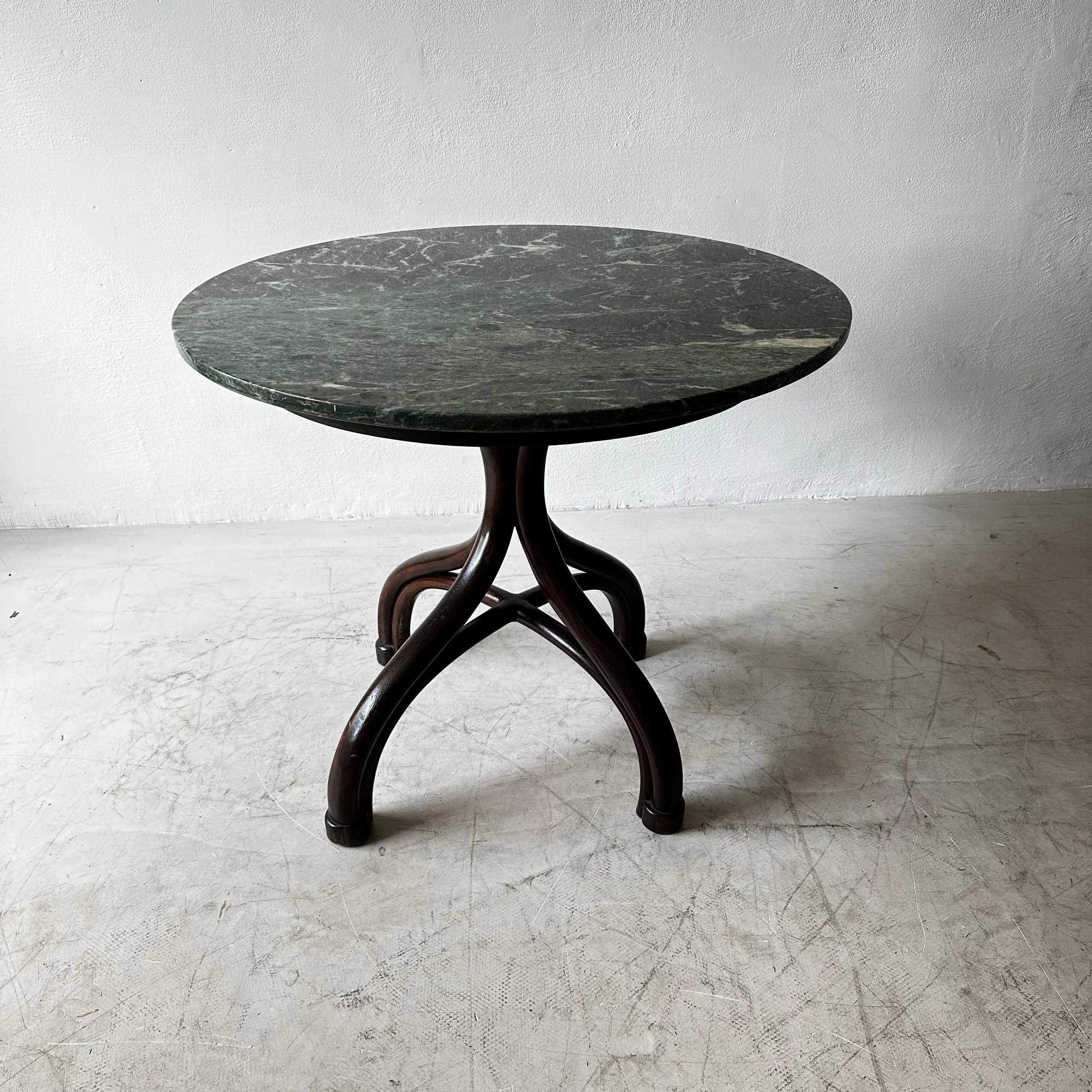 Adolf Loos Cafe Museum Center Hall Table with Green Marble Top, Austria 1910.