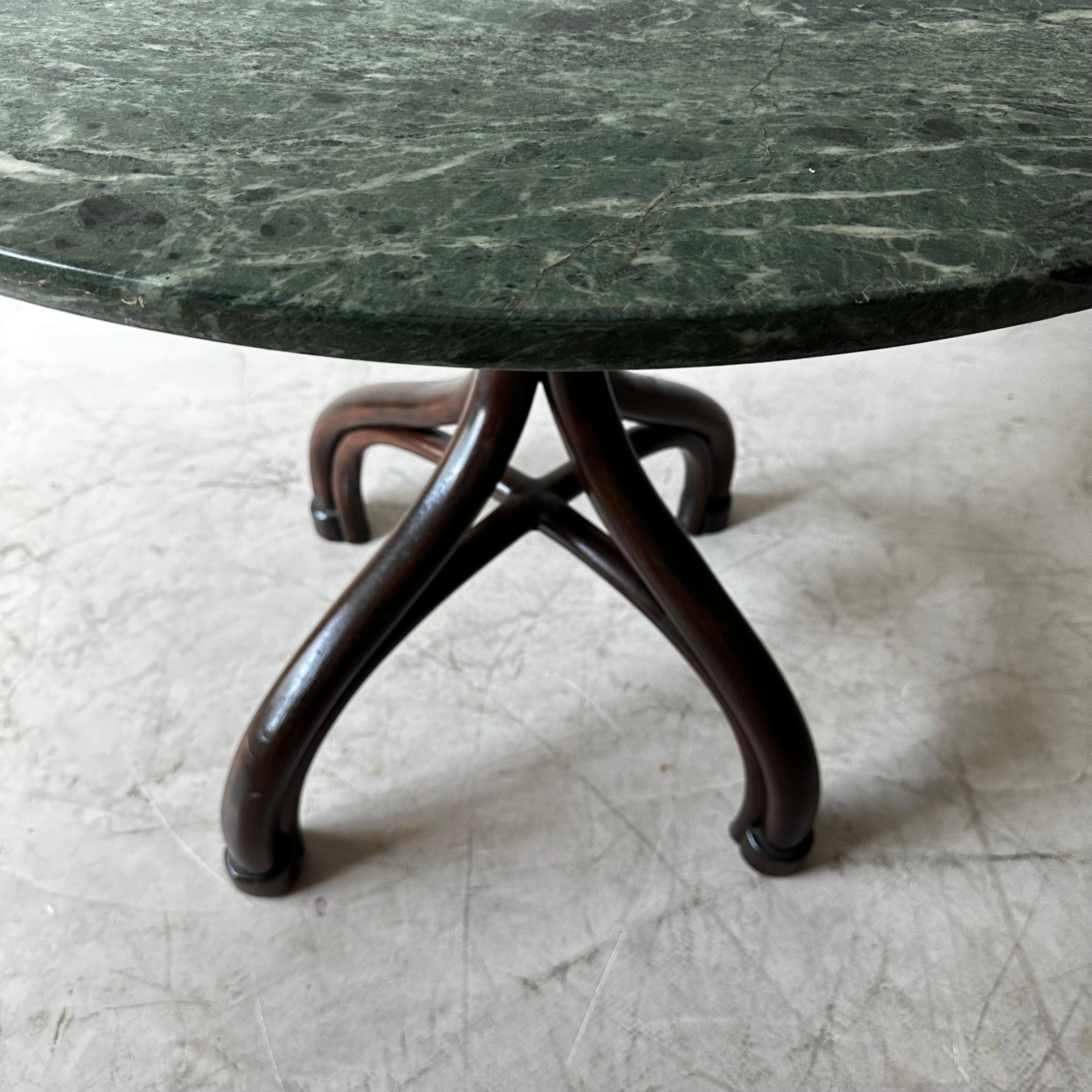 Adolf Loos Cafe Museum Center Hall Table with Green Marble Top, Austria 1910 In Good Condition For Sale In Vienna, AT