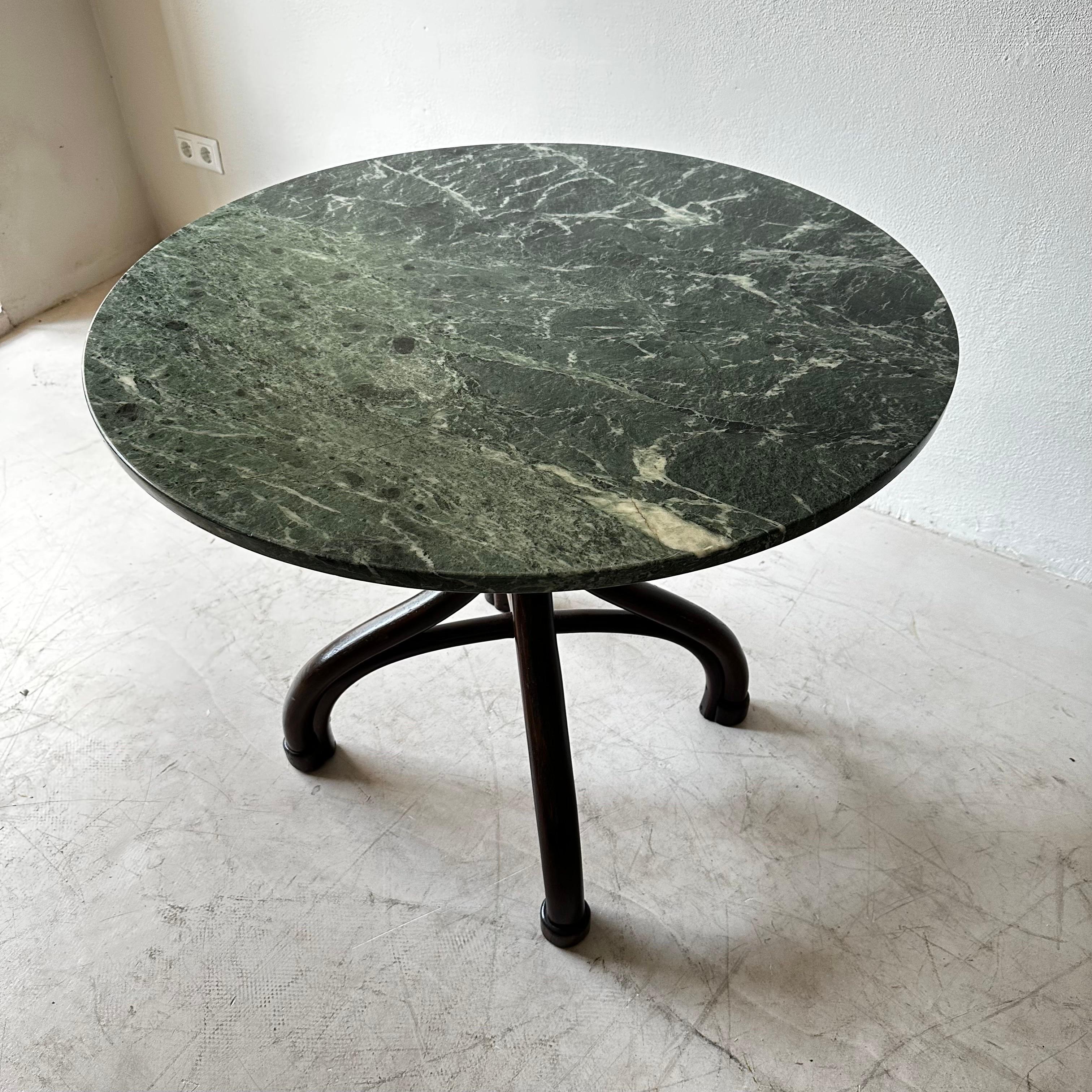 Early 20th Century Adolf Loos Cafe Museum Center Hall Table with Green Marble Top, Austria 1910 For Sale