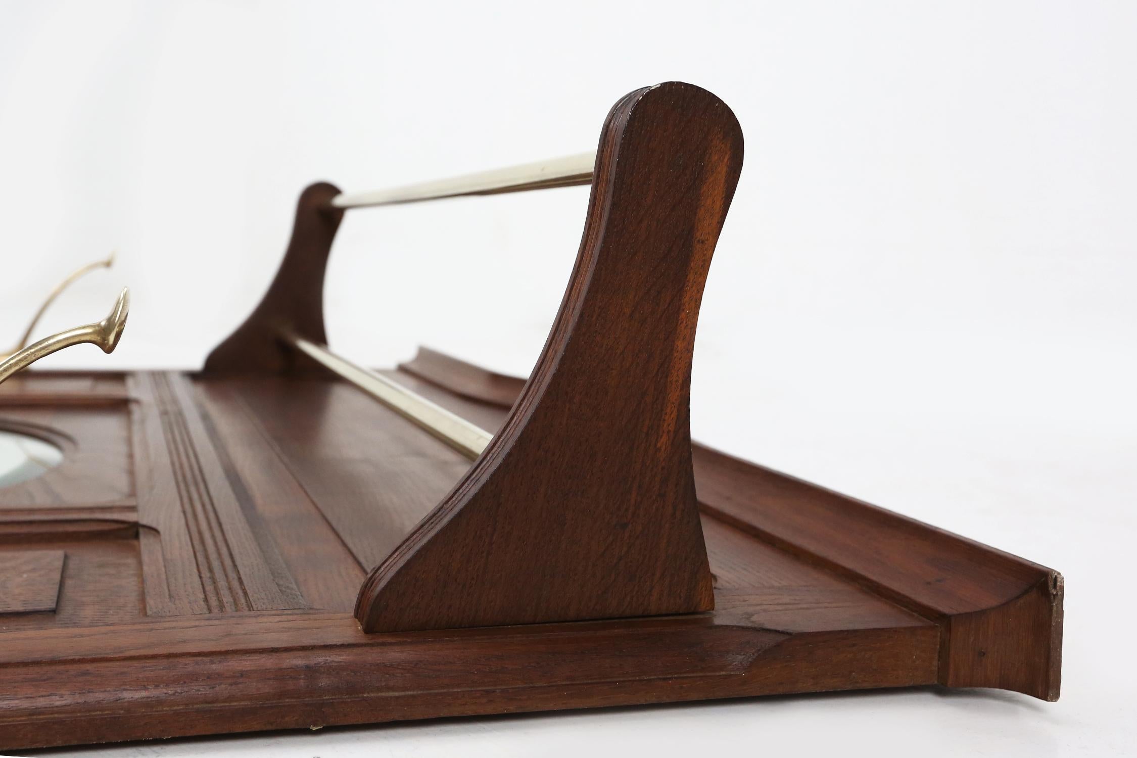 Adolf Loos Coat Rack with Mirror 1916 In Good Condition For Sale In Meulebeke, BE